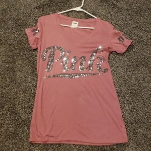 PINK sequin Tee